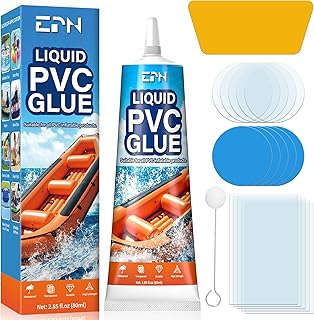 EPN Air Mattress Repair Kit, Paddling Pool Repair Kit Waterproof 80 ML | Hot Tub Puncture Repair Kit, Clear PVC Glue for Pool Liners, Inflatables, Air Beds, Boats & Kayaks, Bounce Houses, Vinyl Toys