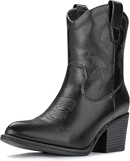 IXU Cowboy Boots for Women Ankle Cowgirl Wide Western Short Booties