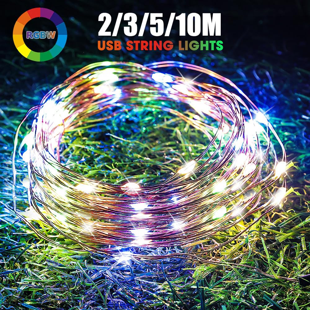 USB LED String Lights Fairy Lights Copper Wire Holiday Outdoor Lamp Garland Chri