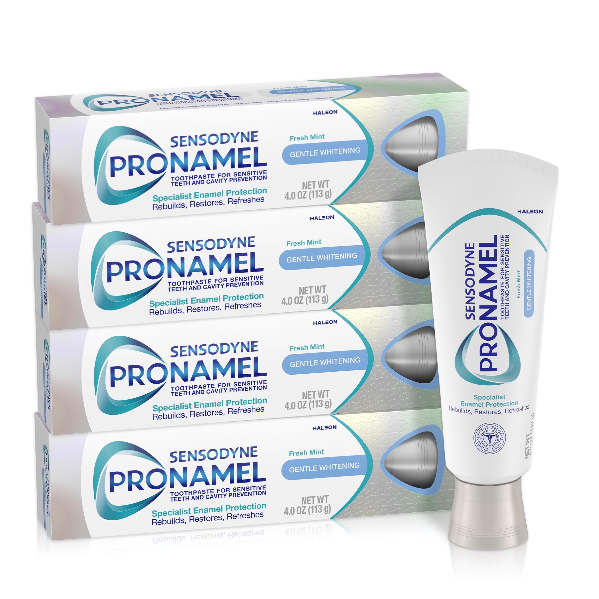 Sensodyne Pronamel Gentle Whitening Fresh Mint Toothpaste, 4 oz (4 Pack) | Amazo