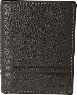 Fossil Men's Trifold Tri-Fold Wallet, Wilder Dark Brown, One Size