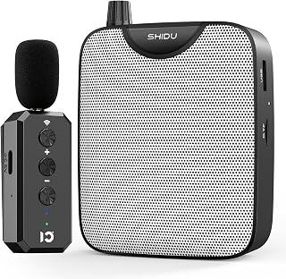 SHIDU 35W Voice Amplifier for Teachers Bluetooth Wireless Lavalier Mic | Portable Microphone and Speaker, Power Voice Amplifier Personal Clip on Microphone System for Tour Guides Fitness Instructors