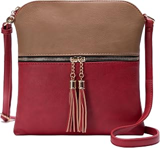 Solene Womens Lightweight Medium Crossbody Purse with Tassel, Perfect Size Crossbody Bags for Daily Use, travel