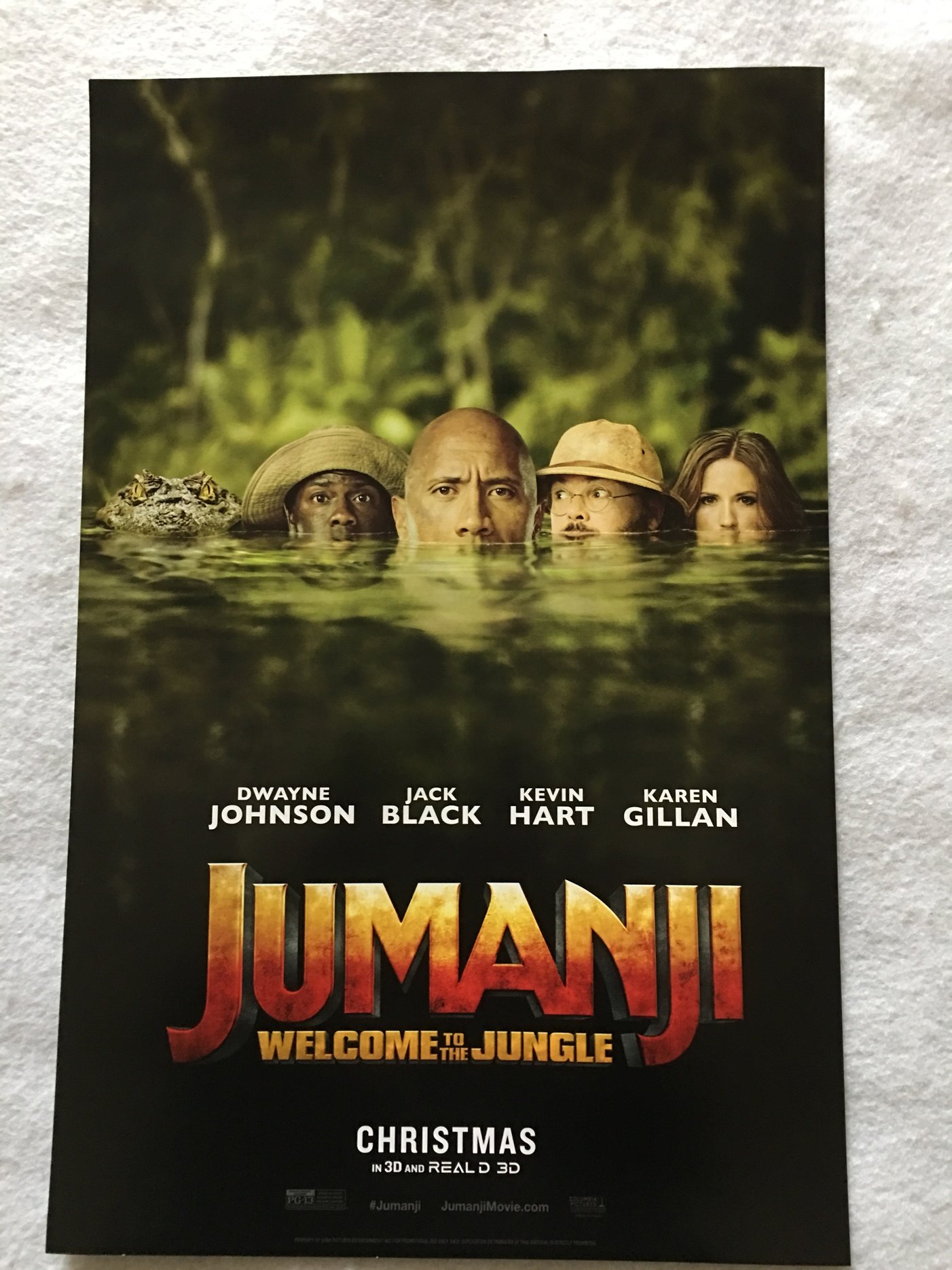 JUMANJI - 11"x17" D/S Original Promo Movie Poster 2017 Dwayne The Rock Johnson K