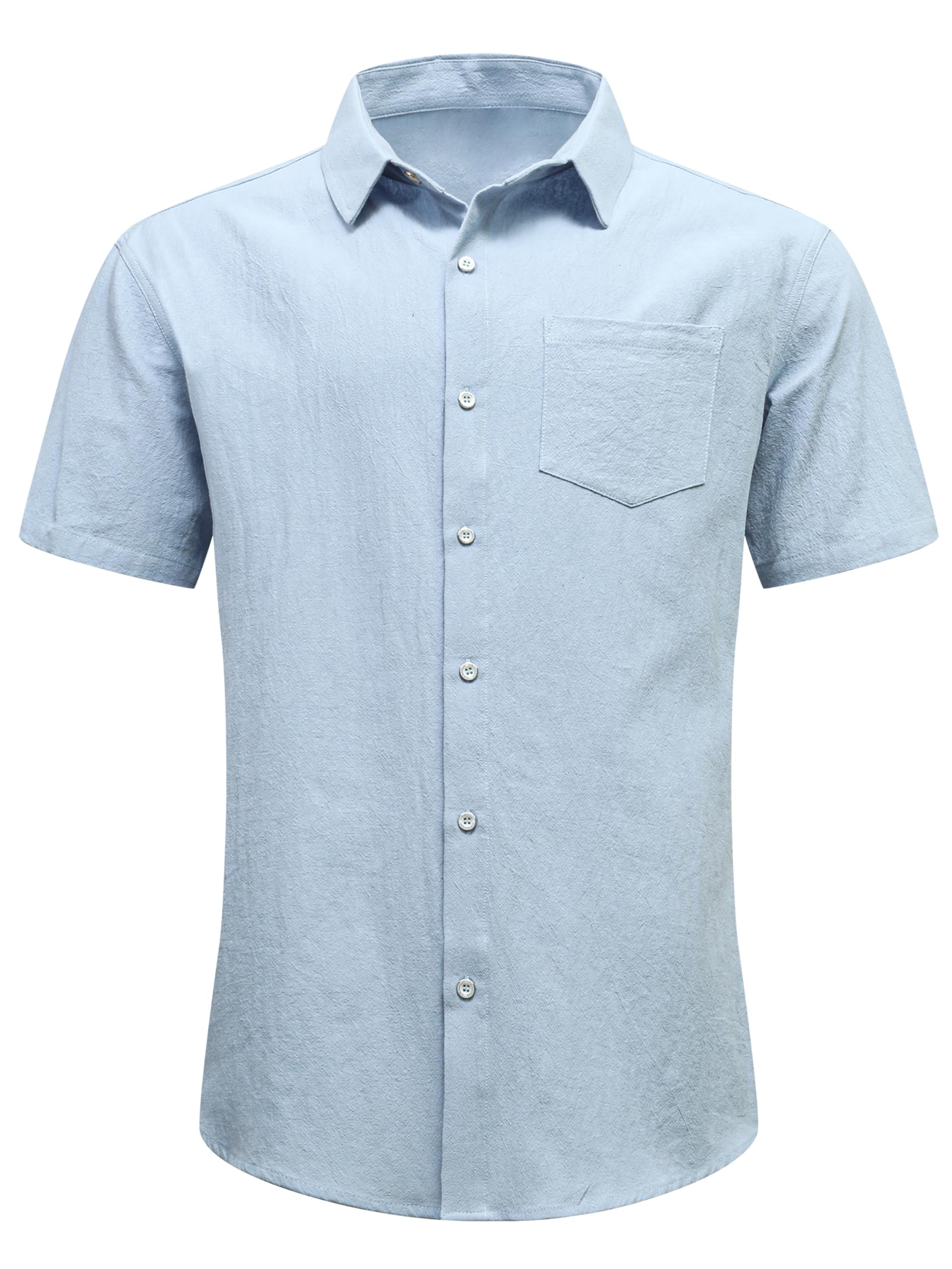 Men's Short Sleeve Shirt Casual Lightweight Button Down Shirt Vacation Beach Sum