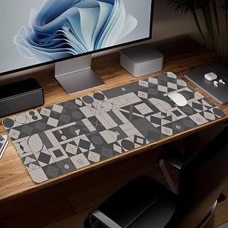 Minimalist Leather Desk Pad, Colorful Art Mouse Pad, Large Computer Keyboard, Gaming Mouse Pad, Protection and Desk Cover, Mat