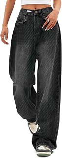 EMMIOL Women Loose Jeans Mid Low Rise Streetwear Vintage Wide Leg Straight Jeans Women Denim Pants Casual Pants