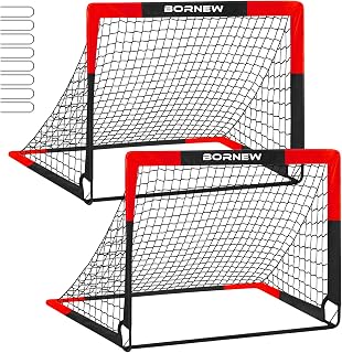 2 Pack Soccer Goal - Backyard & Indoor 7X5 / 6X4 / 4X3 ft Kids Soccer Goals | Portable Pop Up Soccer Nets for Youth & Adult, Outdoor Games, Soccer Training Equipment Ages 3-16 Year Gift