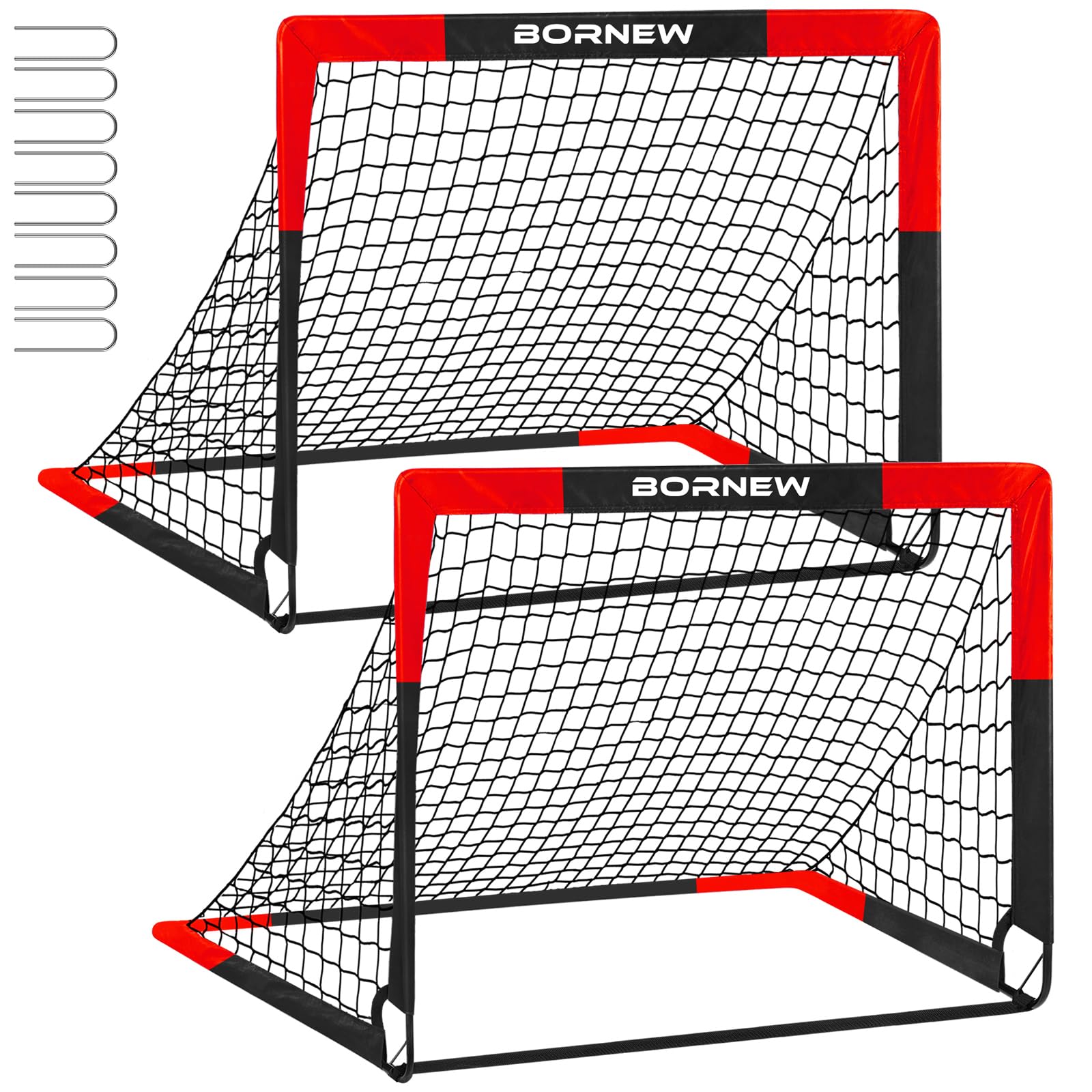 2 Pack Soccer Goal - Backyard & Indoor 7X5 / 6X4 / 4X3 ft Kids Soccer Goals | Po