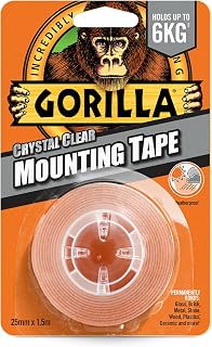 Gorilla Double Sided Mounting Tape Clear 1.5m, Pack of 1