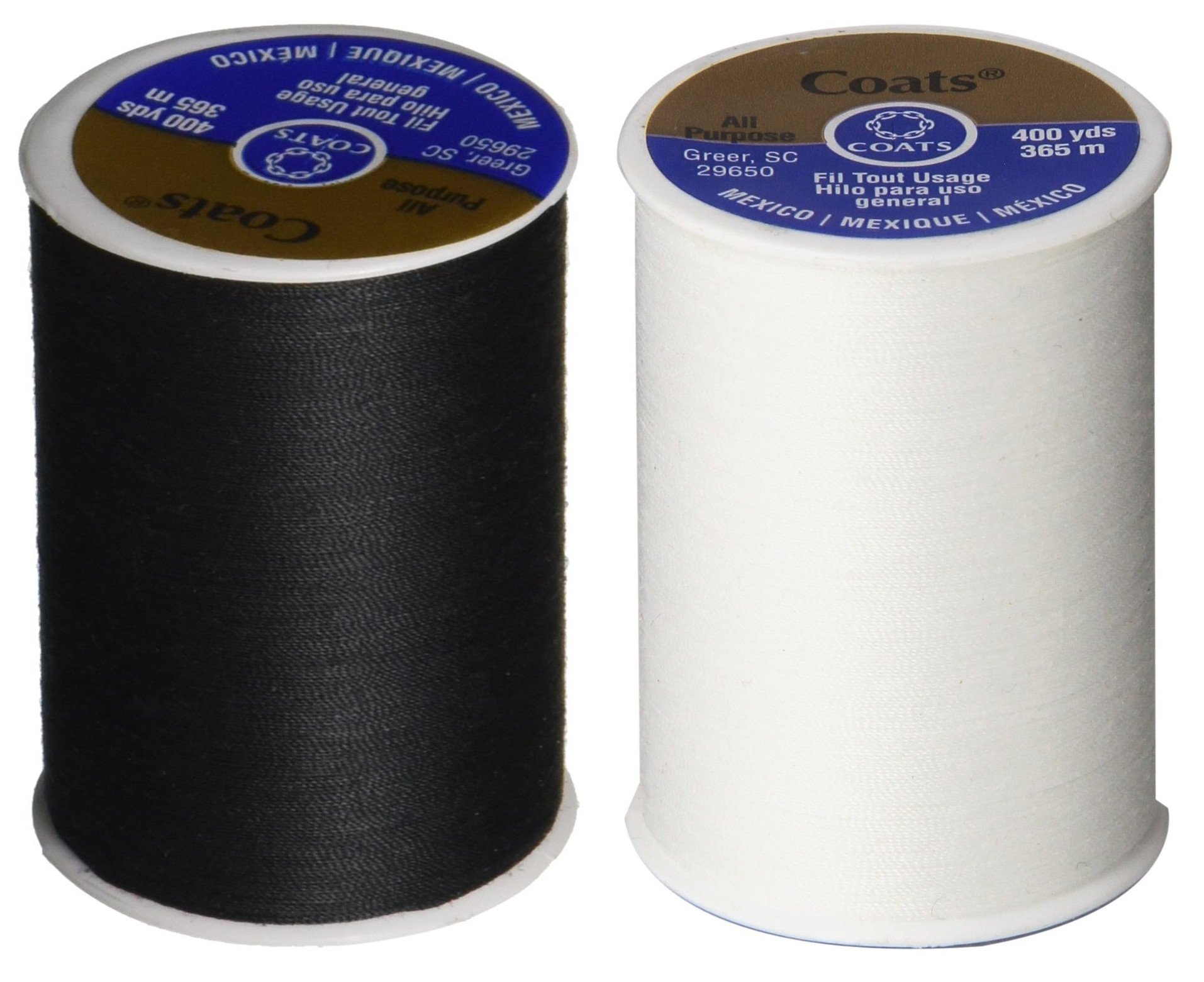 2-Pack Polyester Coats & Clark Dual Duty All-Purpose Thread - One 400 Yard Spool