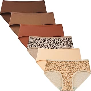 INNERSY Womens Underwear Cotton Hipster Panties Regular & Plus Size 6-Pack
