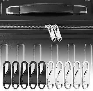 Zipper Buckles Removable Luggage Clothing Jackets Backpacks Boots Bags Coats (Black,White,10pcs)