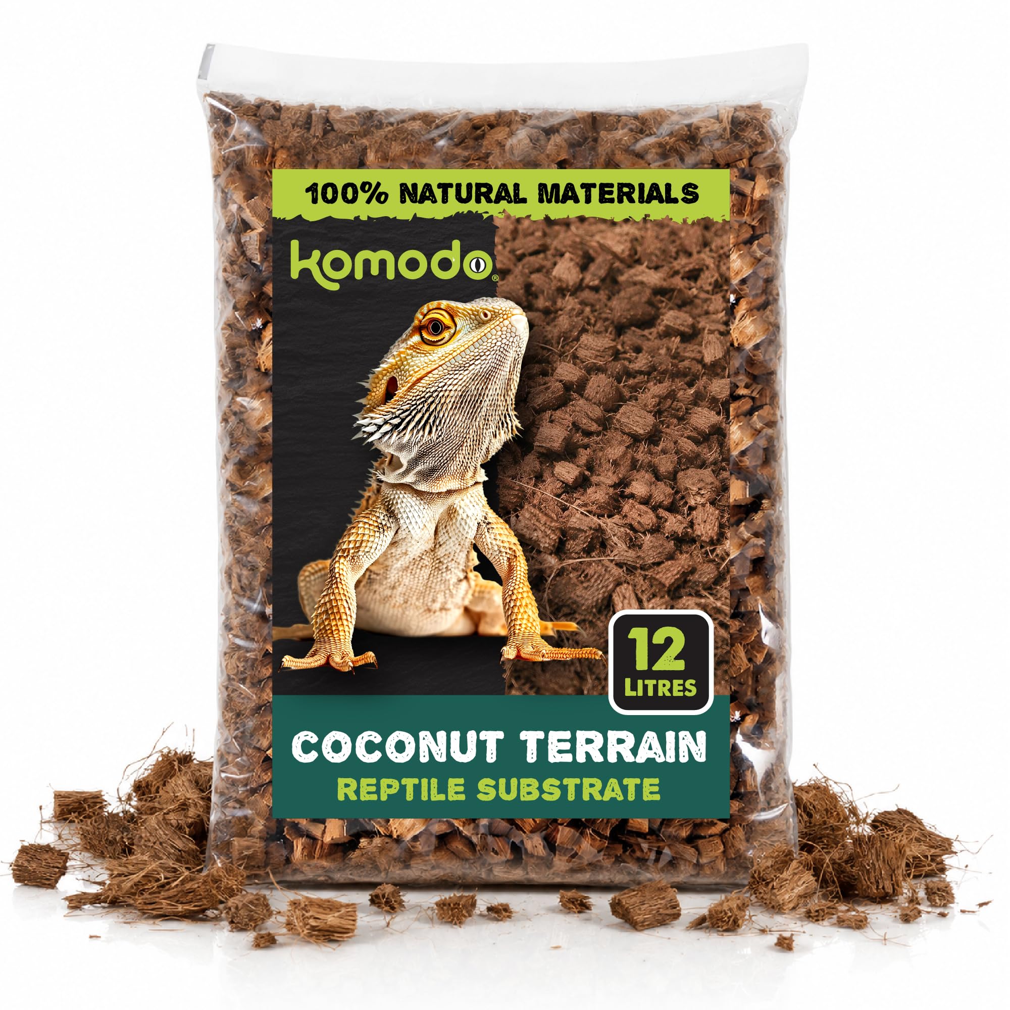 Komodo Coconut Terrain Reptile & Bearded Dragon Substrate, 12 Litre | 100% Natur