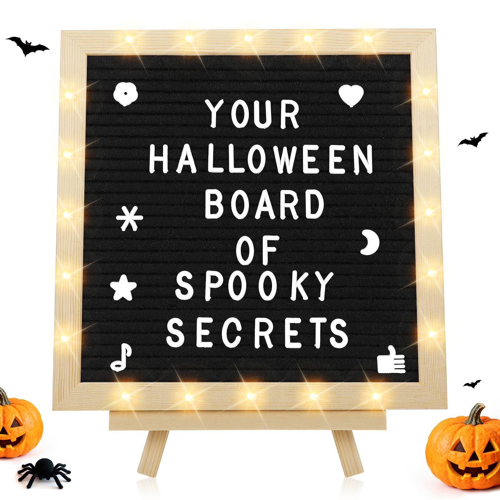 Aulock 10×10" Light up Felt Letter Board with Changeable Letters & Tripod | Cust