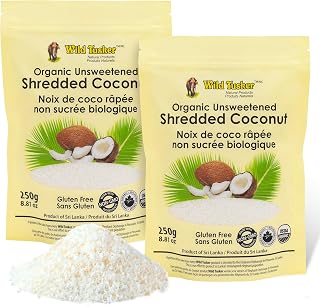 Wild Tusker Vegan Organic Unsweetened Shredded Coconut Keto-Friendly & gluten-free, 250 Grams (2)