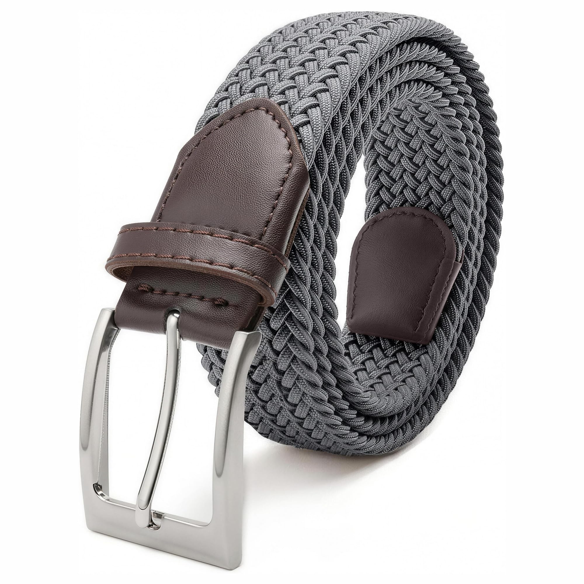 Fairwin Men's Elastic Belt Stretch Braided Belt 3.3 cm