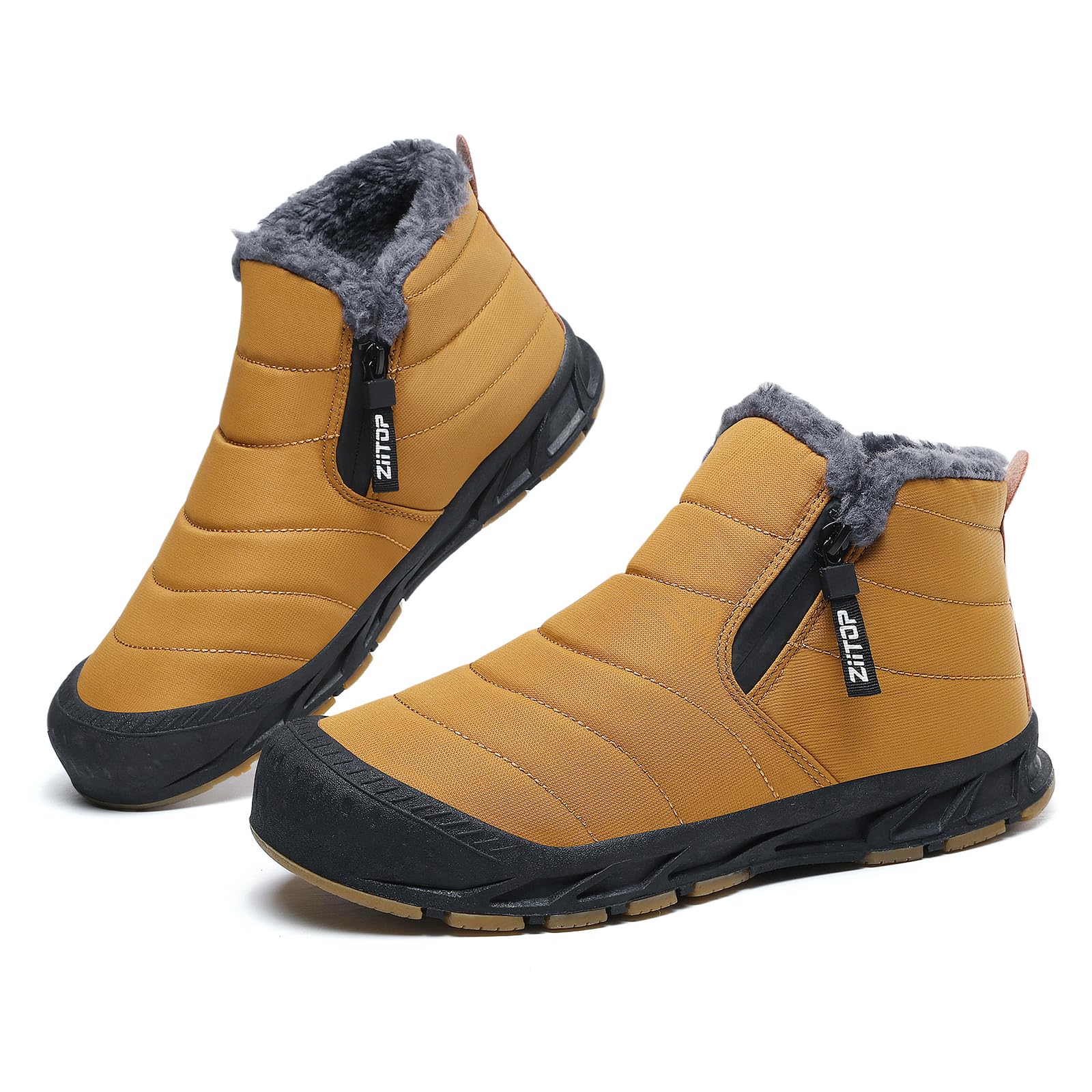 ziitop Snow Boots Mens Waterproof Winter Boots Fur Lined Warm Ankle Boots
