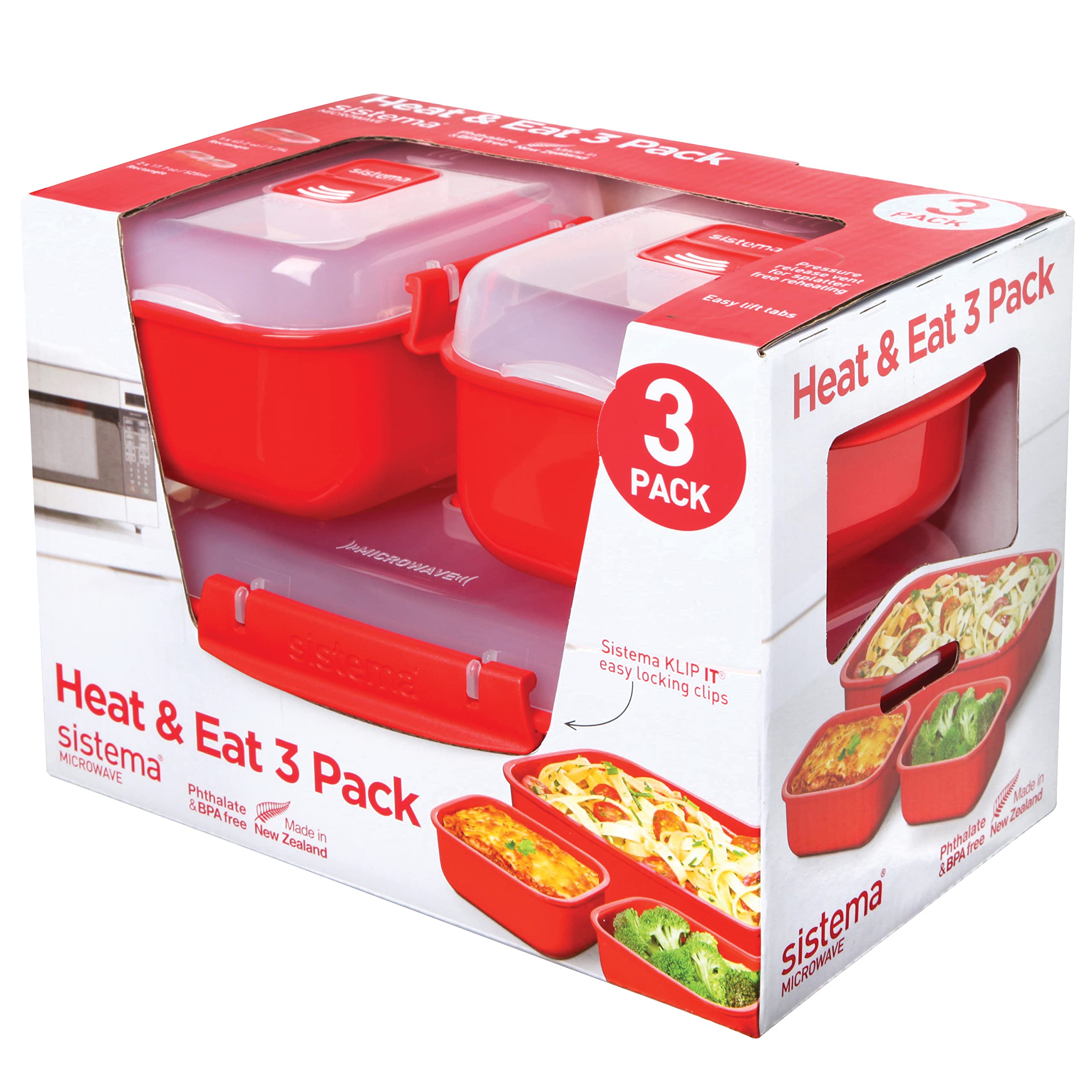 Sistema 1153 Microwave Heat & Eat, Red