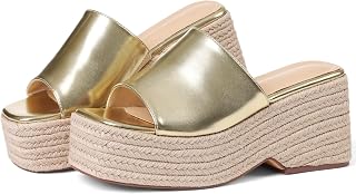 EQAUDES Platform Sandals For Women Espadrilles Wedges Summer Beach Shoes