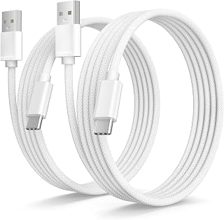 BASESAILOR USB C Cable 2M/2P, Nylon Fast Charging Cables Type C for New Kindle Fire HD 10 9 8 11th Generation, iPhone 16 15 Plus Pro Max,Samsung Galaxy Z Flip Fold A54,A53,Moto G8 G9 Play,iPad Pro Air