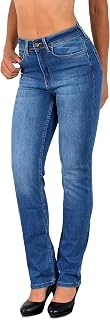 ESRA Women's Straight-Fit Jeans, Trousers, Straight Cut, up to Plus Size G700