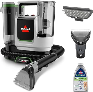BISSELL Little Green ProHeat Pet Portable Deep Cleaner, 3921B | Heated cleaning technology; Pet Pro Oxy Triple Action Formula included; self-cleaning tough stain tool