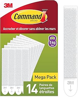 Command Picture Hooks for Thin Frames, White, 14 Pairs (28 Tabs | Value Pack of Damage-Free Hangers, White, Ideal for Slim Frame Photos, No Tools Needed