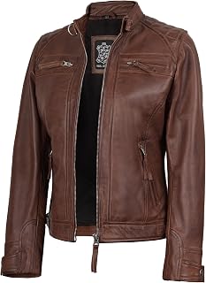Real Womens Leather Jacket - Cafe Racer Style Leather Jackets for Women