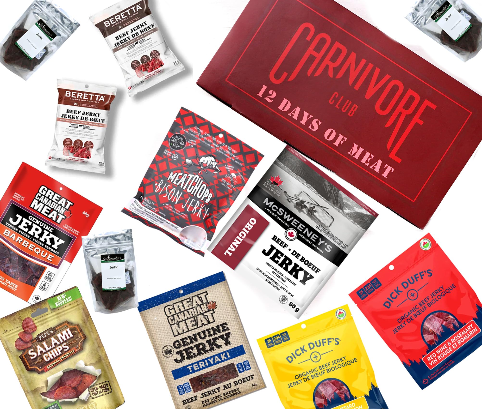 Carnivore Club 12 Days of Jerky Advent Calendar - 12 Item Gift Set Including Loc