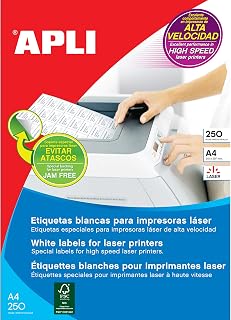 APLI 2516 White Permanent Laser Labels 48.5 x 25.4mm 250 Sheets