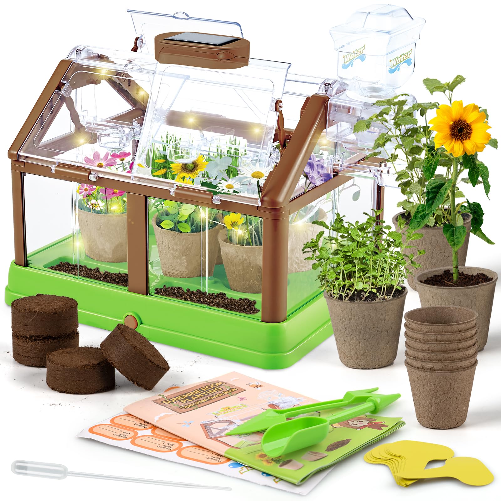 Kids Plant Growing Kit - Kids Greenhouse & Flower Growing Kit with Upgraded Irri
