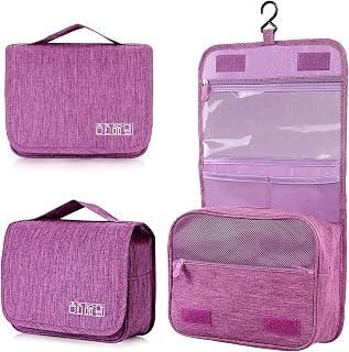 AiQInu Trousse de Toilette, Pliable Grande Trousse de Toilette Voyage pour Hommes et Femmes,Multifonction Imperméable Sac Cosmétique Organisateur de Voyage avec Crochets