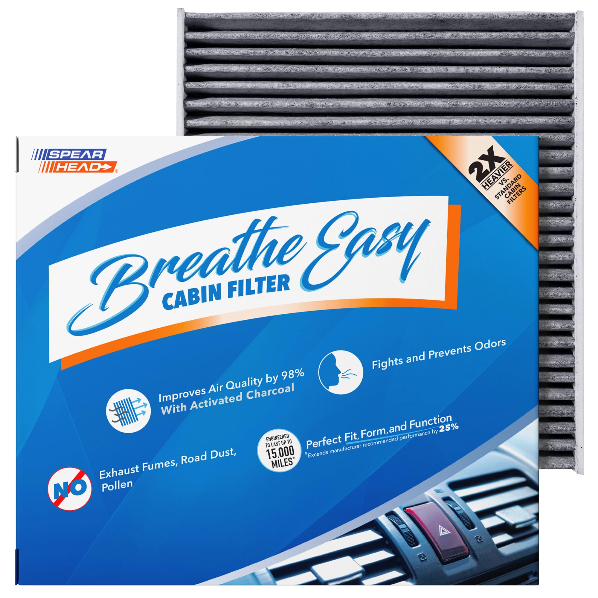 Spearhead Odor Defense Breathe Easy AC & Heater Cabin Air Filter (BE-157) | Fits