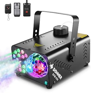 Fog Machine, Smoke Machine with Disco Ball Lights, 18 LED Beads & 13 Colors | 650W, 4000CFM, with 1 Wired and 2 Wireless Remote Controls, for Halloween, Wedding, Party and Stage, Indoor Use