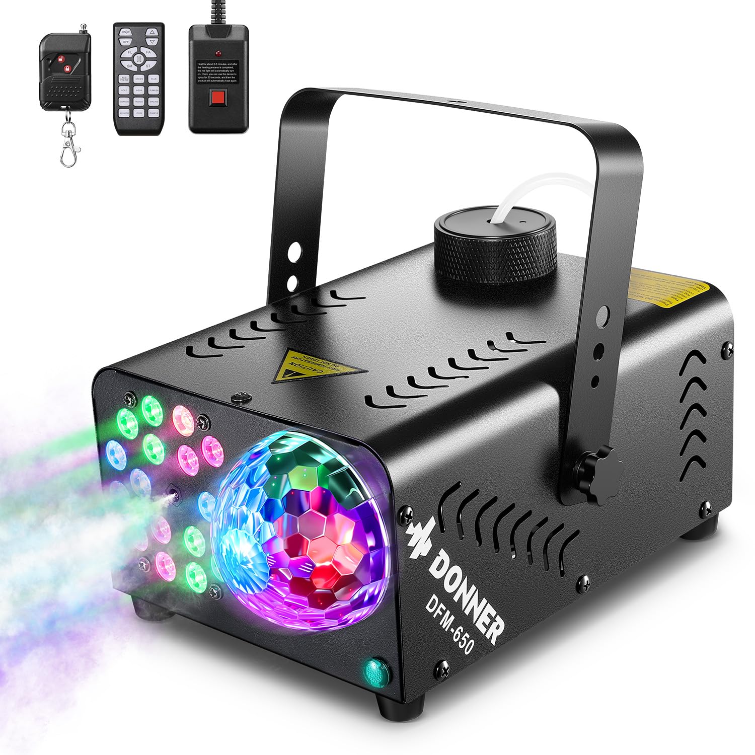 Fog Machine, Smoke Machine with Disco Ball Lights, 18 LED Beads & 13 Colors | 65
