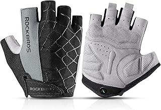 Rockbros Cycling Gloves, Fingerless, Summer, Shock Absorption Pad, Breathable, Anti-Slip, Bike Bicycle Gloves, Men's, Women's,