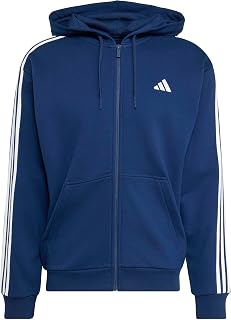adidas Men's Essentials 3-Stripes Fleece Zip Up Hooded Jacket