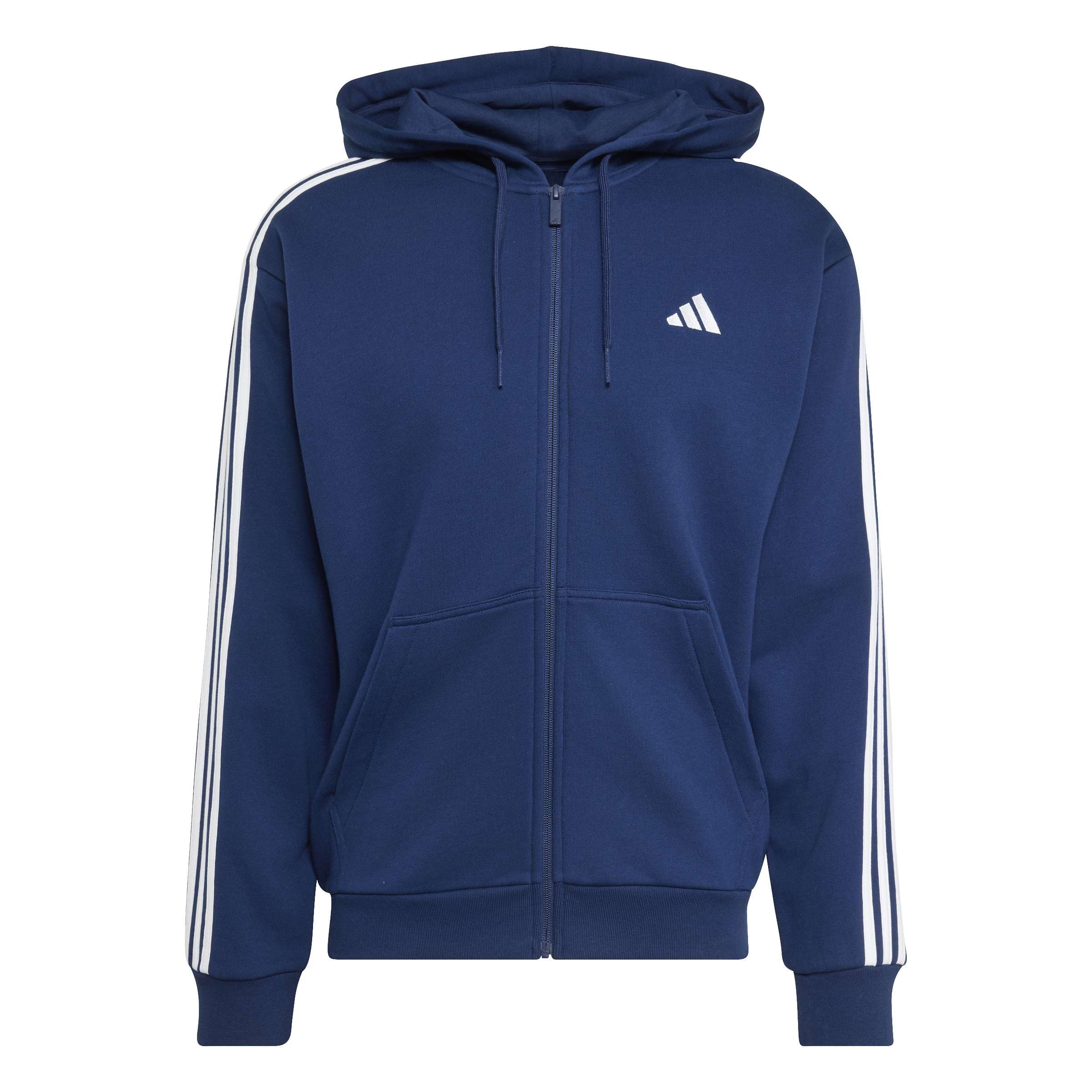 adidas Men's Essentials 3-Stripes Fleece Zip Up Hooded Jacket