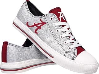 FOCO Womens NCAA College Team Logo Glitter Fashion Low Top Canvas Sneakers Shoes