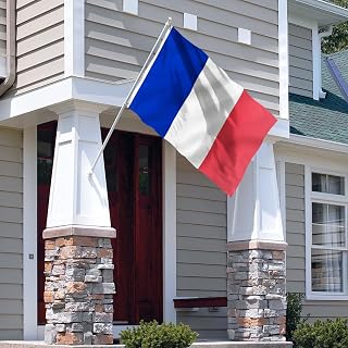 3x5ft French Flag - Vibrant Colors and Fade Resistant - Canvas Header and Double Stitched - France Flag with Polyester Brass Grommets 3x5ft
