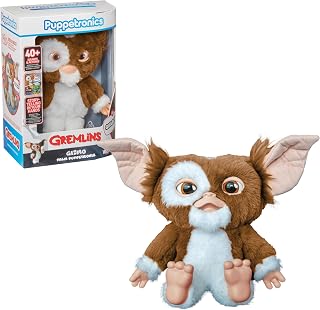 WOW! Stuff Gremlins Gizmo Palm Puppetronic Interactive Plush Toy with Sound | Officially licensed Warner Bros collectible featuring 40+ actions, blinking eyes, moving head and his iconic Mogwai song