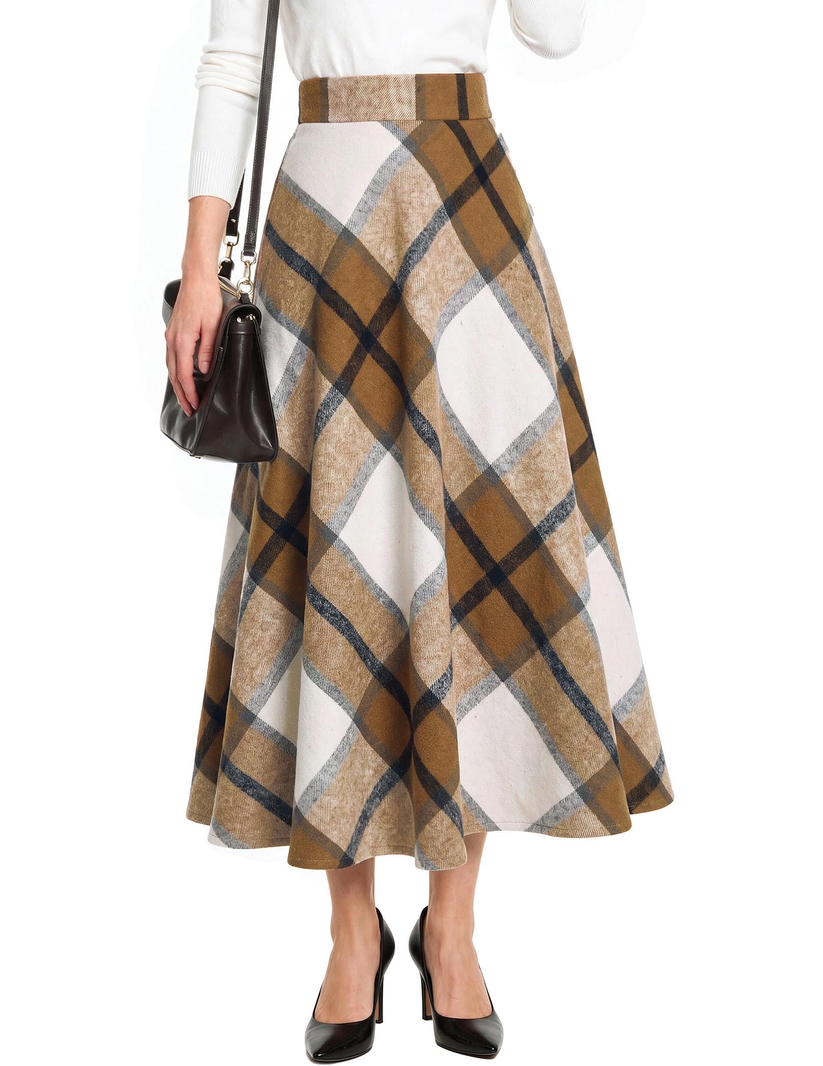Zeagoo Gonne scozzesi da donna con elastico in vita gonna scozzese con