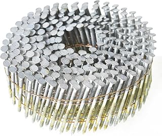 findmall 2 x .092-Inch Ring Shank 3600 Count. Hot-Dipped Galvanized | 15-Degree, Adapted to Gun Type CN57/CN65/CN70, Collated Wire Coil Full RoundHead