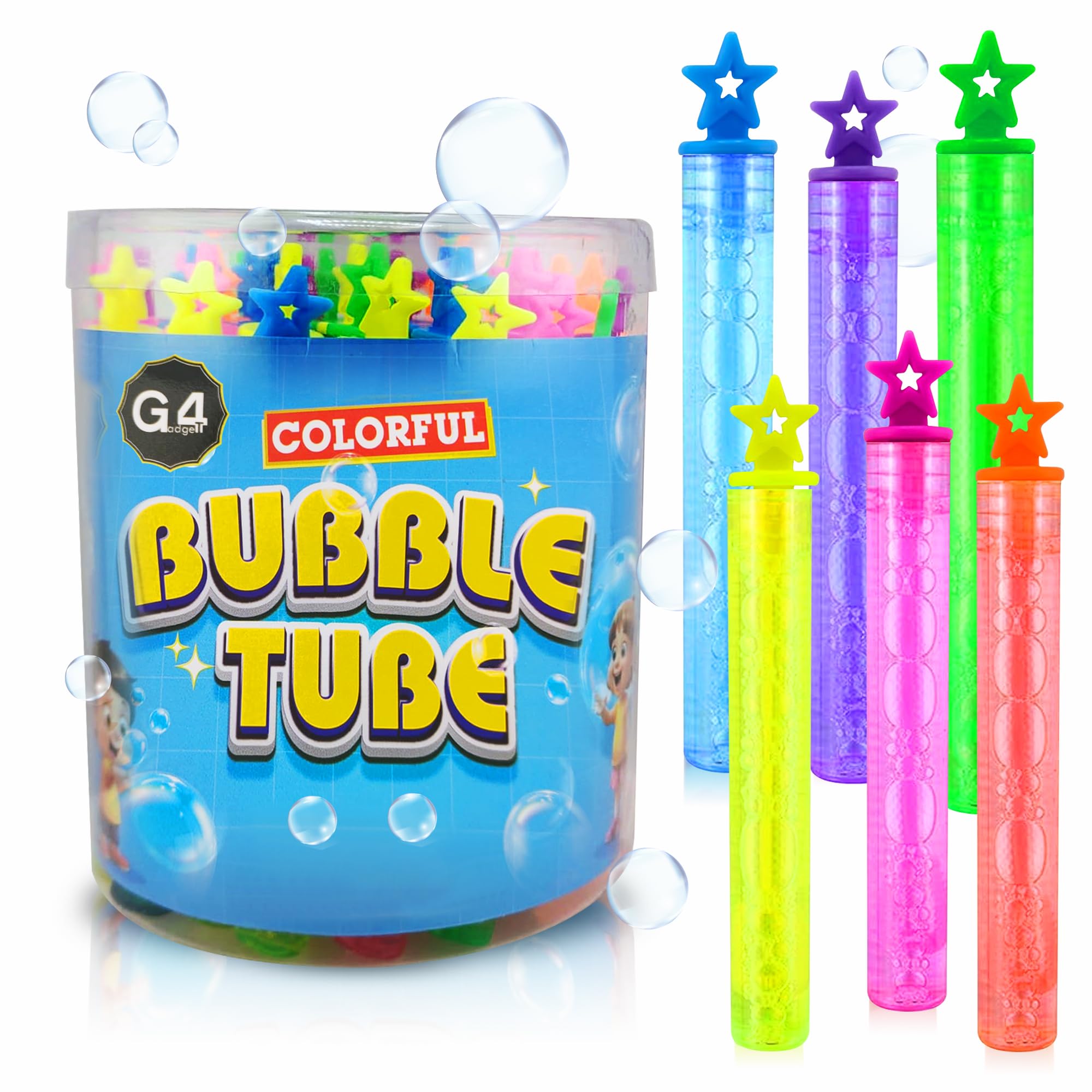 G4GADGET 36-Pack Premium Bubble Tubes Party Bag Fillers – Fun & Colourful Bubble