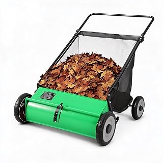 Push Lawn Sweeper 26 in Leaf & Grass Collector 7 cu. ft. Hopper Bag