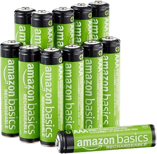 Amazon Basics 12 Pack AAA NiMH Rechargeable 800mAh 1.2V Batteries Recharge Up to 1000 Times Pre-Charged