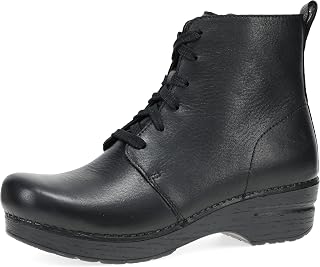 Dansko Sigourney Women's Classic Stapled Lace-Up Boot Style Clog - Anti Fatigue Rocker Bottom Promotes Forward Foot Movement