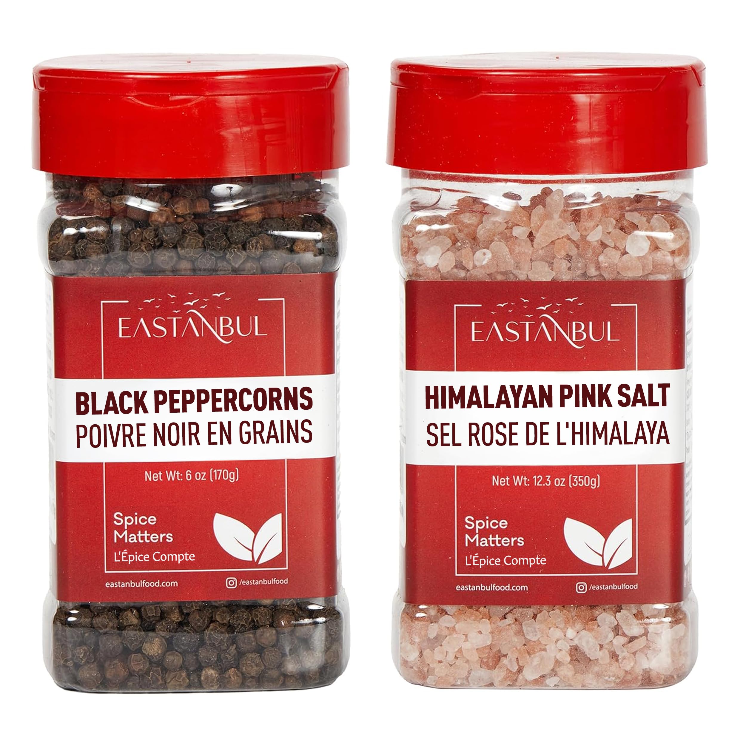 Eastanbul Salt and Pepper for Grinder Refill, Refill Pack, Gift Box, 18.3oz | Pi