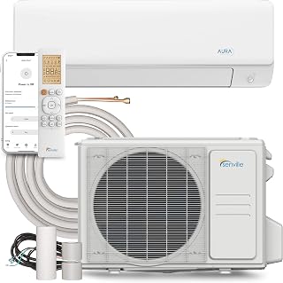Senville AURA Mini Split Air Conditioner, Heat Pump, White, 24000 BTU | Energy Star Certified, Works with Alexa, Ductless, Wall Mounted, AHRI Certified, 208-230V Inverter